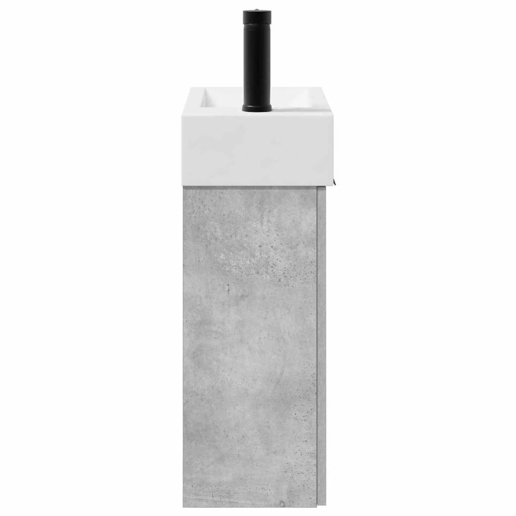 Mobile bagno con rubinetto Grigio Cemento 45,5 x 22,5 x 84 cm