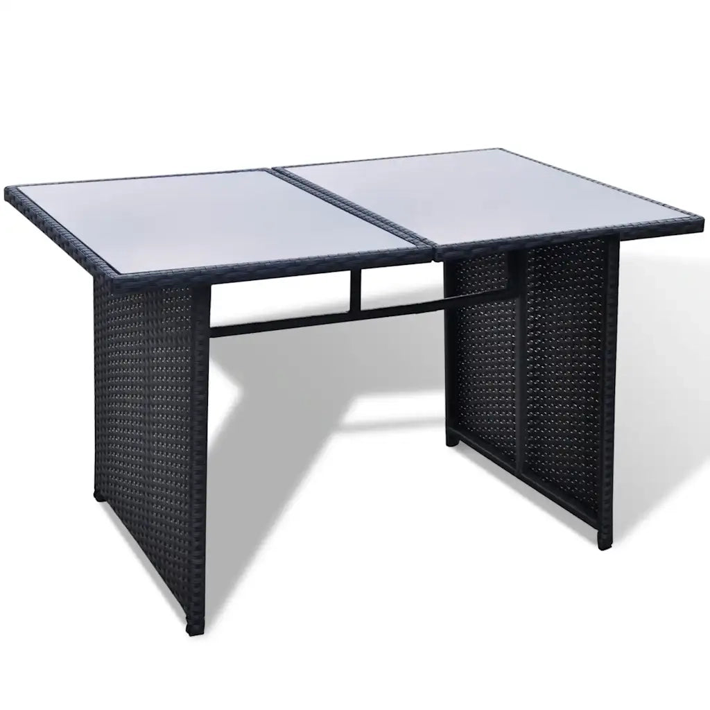 Set Divani da Giardino 10 pz con Cuscini in Polyrattan Nero cod mxl 34576