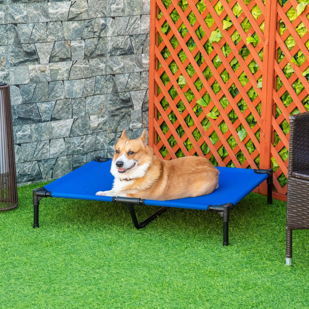 Letto per cane rialzato con trasportino ¨C Zephmum ¨C Blu 92x76x18 cm