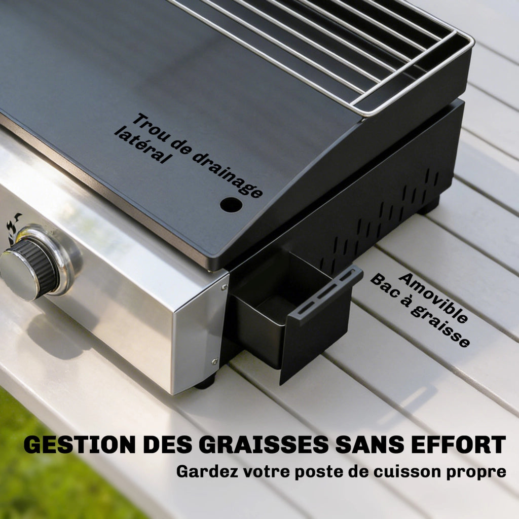 Piancotto Barbecue a Gas ¨C zephmum ¨C Nero, Acciaio Inox, 62x44x21cm