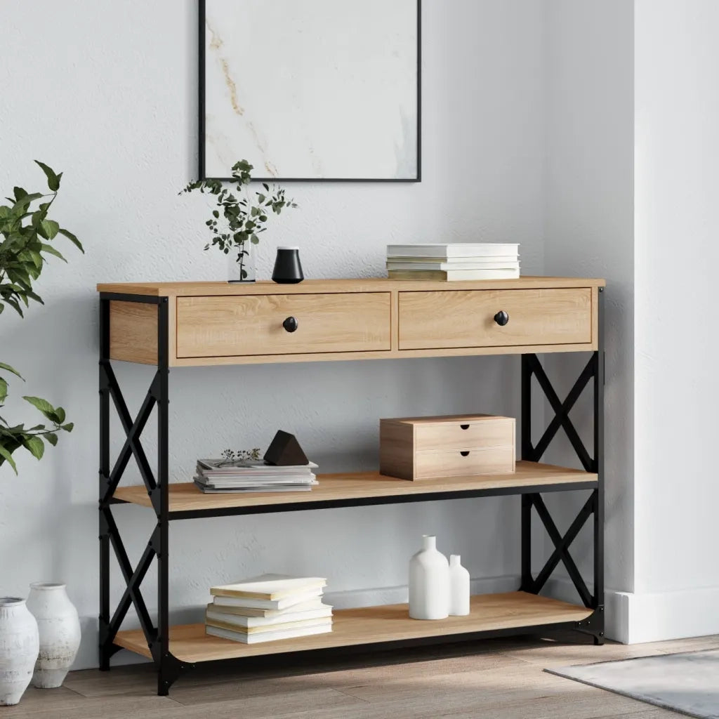 Tavolo Consolle | Tavolo d'Ingresso Rovere Sonoma 100x28x75 cm in Legno Multistrato