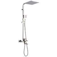 LANA | Set pioggia Premium in acciaio inox spazzolato argento | Miscelatore doccia di design | Miscelatore doccia completo di doccetta