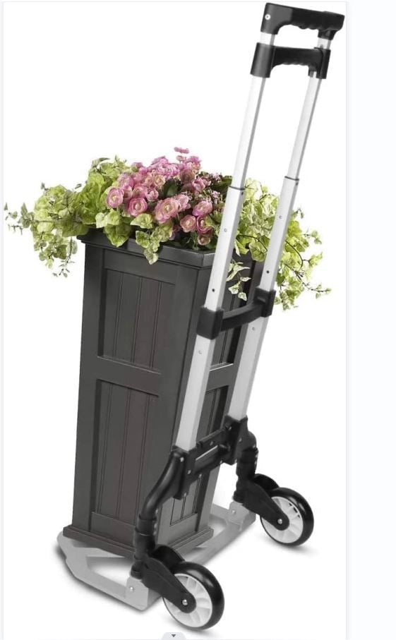 Fenixshop24 Carrello da trasporto pieghevole con struttura in alluminio per carichi fino a 75 Kg - ruote scorrevoli - manico telescopico