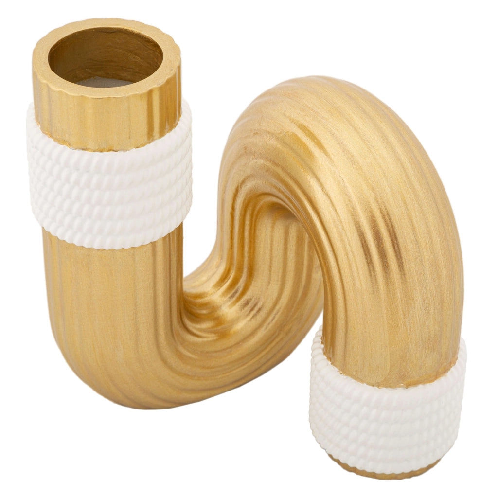 Nello, Vaso Colore Struttura Bianco, oro