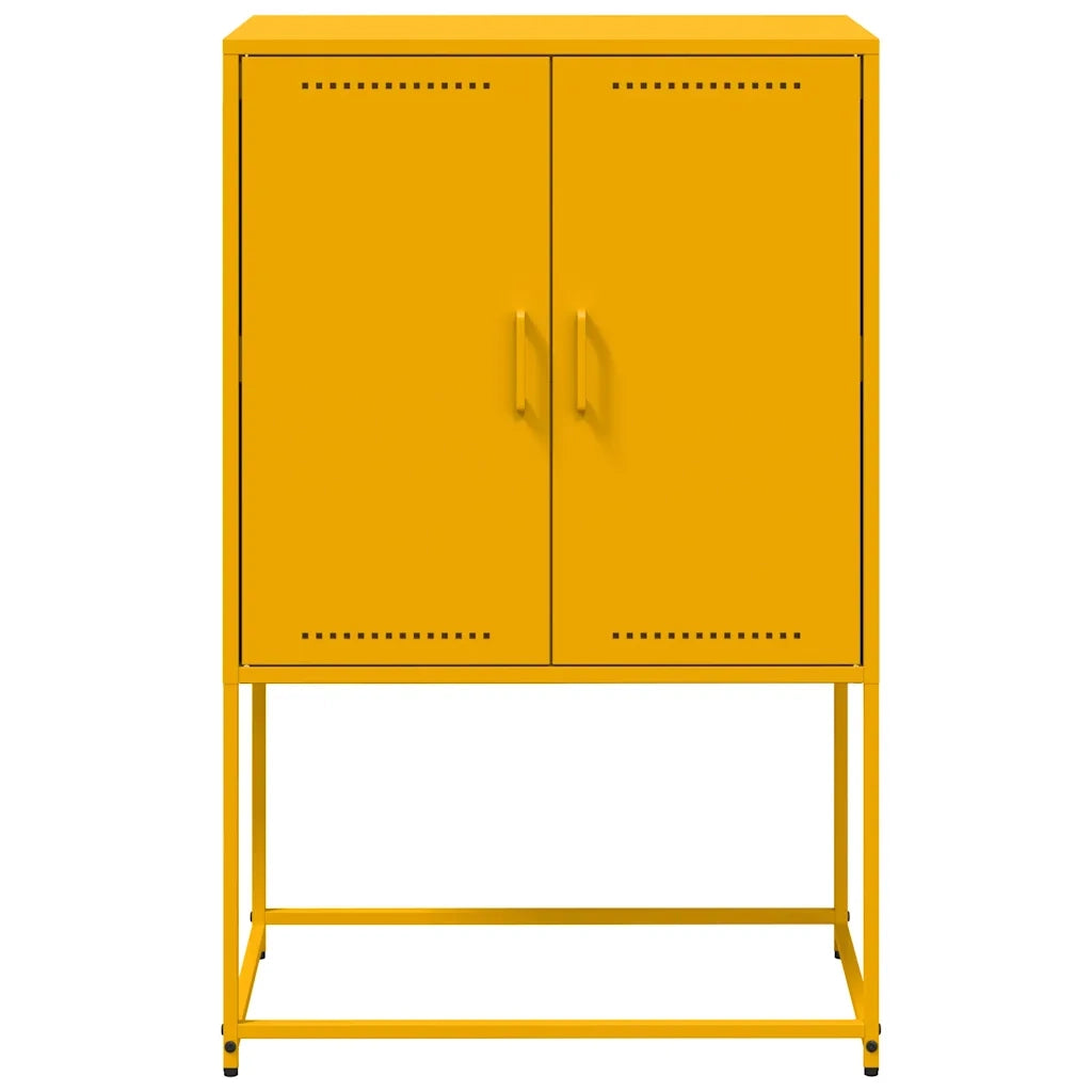 Credenza-Buffet-Armadio da cucina Giallo Senape 68,5x38,5x107 cm in Acciaio 184179