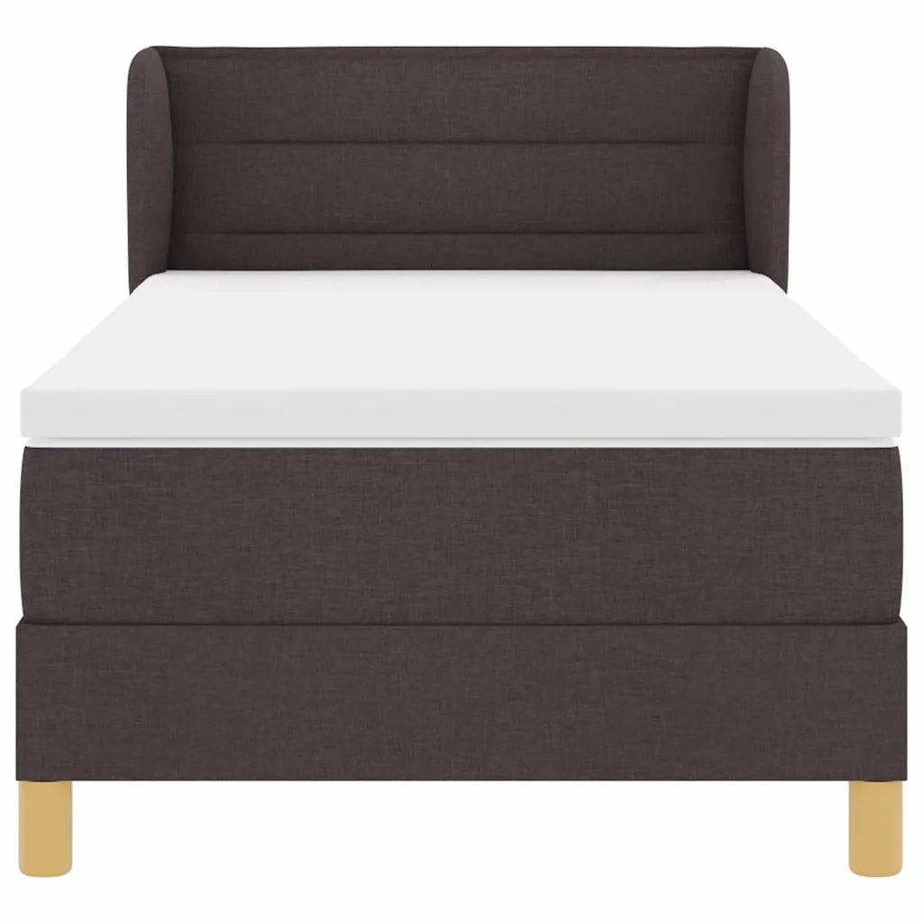 Letto a molle con materasso Marrone Scuro 90 x 190 cm Tessuto 3340125