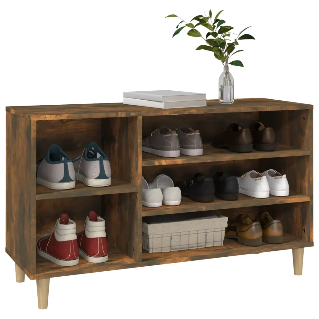 Scarpiera Rovere Fumo 102x36x60 cm in Legno Multistrato 819745
