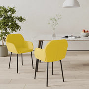 Sedie da Pranzo 2 pz Gialle in Velluto cod mxl 16481