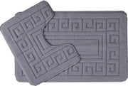 Anti-slip badmat in stile greco - Set di 2 badmattini - Incluso 1 badmatto (50 × 80 cm) e 1 tappetino per wc (50 × 40 cm) - houtskool