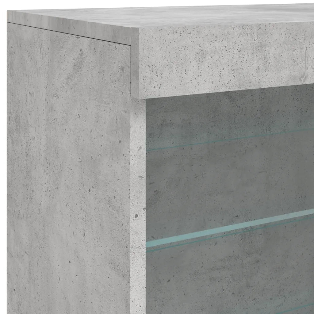 Credenza con Luci LED Grigio Cemento 60,5x37x67 cm 836696