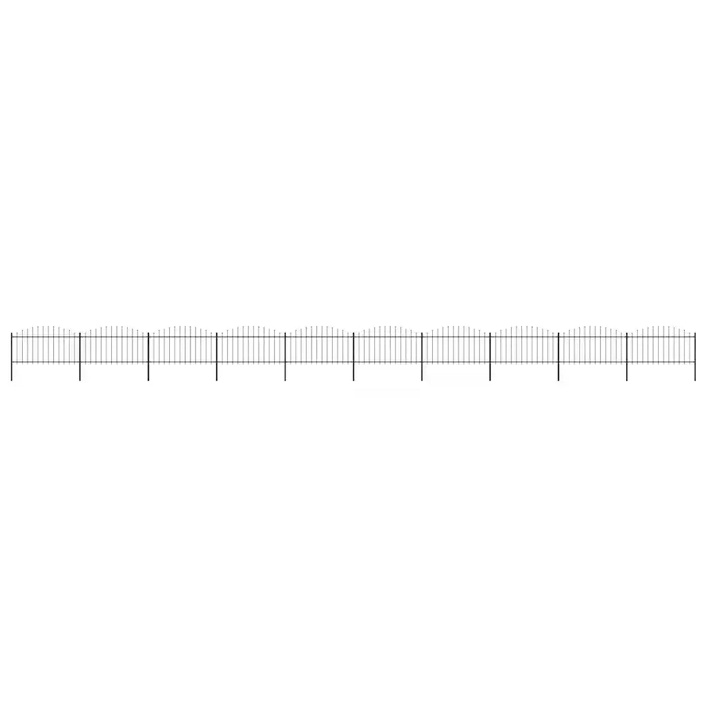 Recinzione Giardino Punta a Lancia (1,25-1,5)x17m Acciaio Nera cod mxl 16336