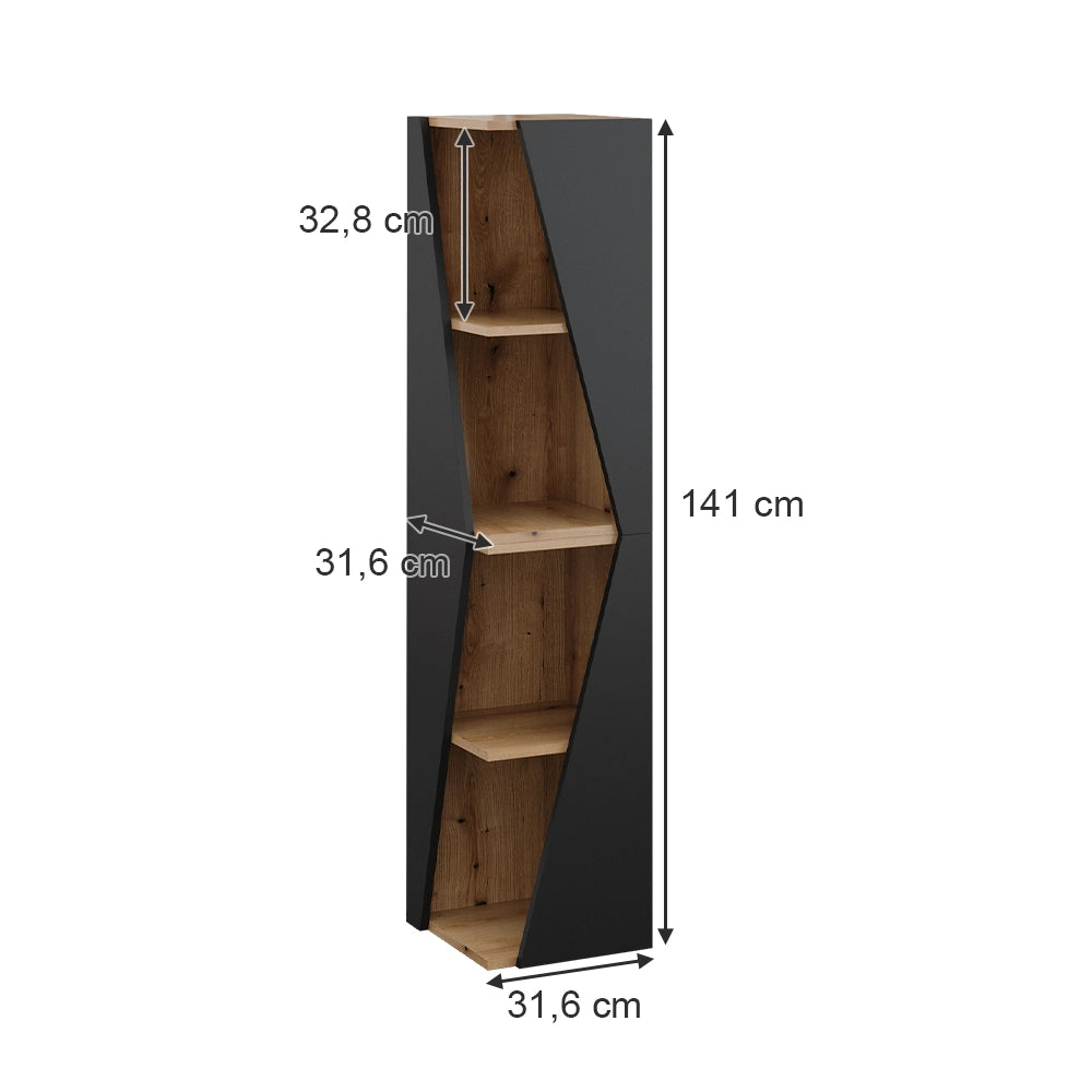 Armadio per il bagno Benno Antracite 31.6 x 70.5 cm con 3 ripiani Vicco