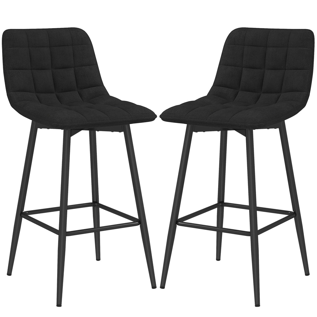 Sgabelli da Cucina in Tessuto e Metallo ¨C zephmum ¨C Nero, 45x47x84 cm