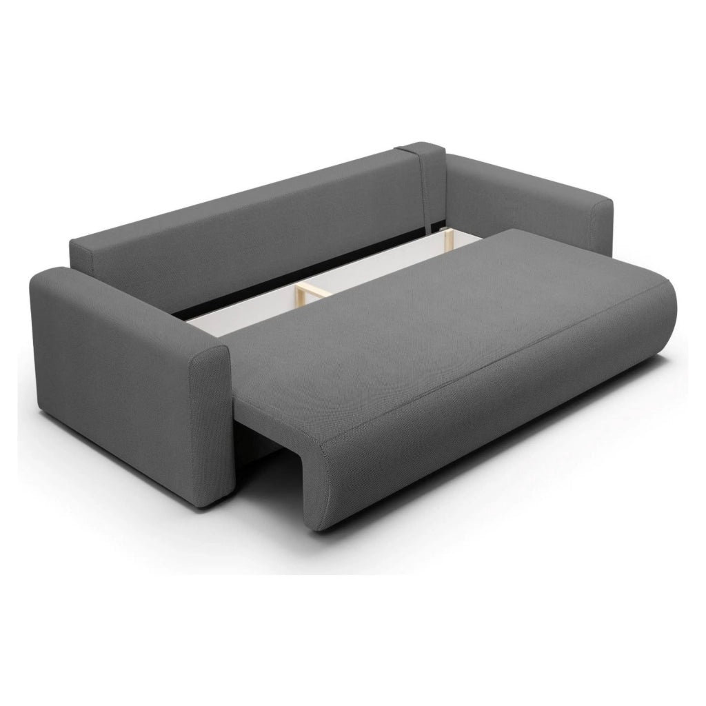 Erbezzo, Divano Letto 2 Posti Contenitore, 240x105 cm Grigio