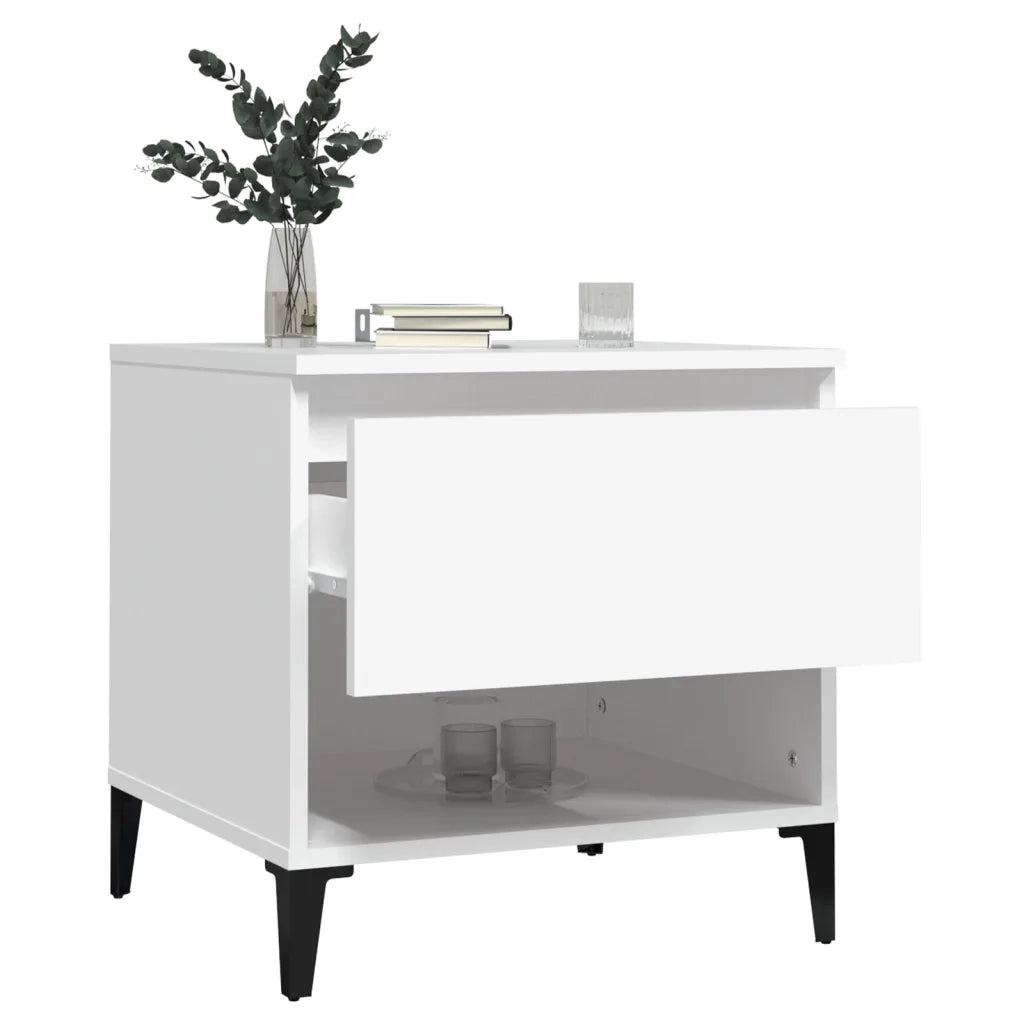 Tavolino-Tavolino da soggiorno-Tavolo Bianco 50x46x50 cm in Legno Multistrato