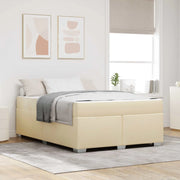 Struttura del letto con materasso Crema 160 x 200 cm Tessuto