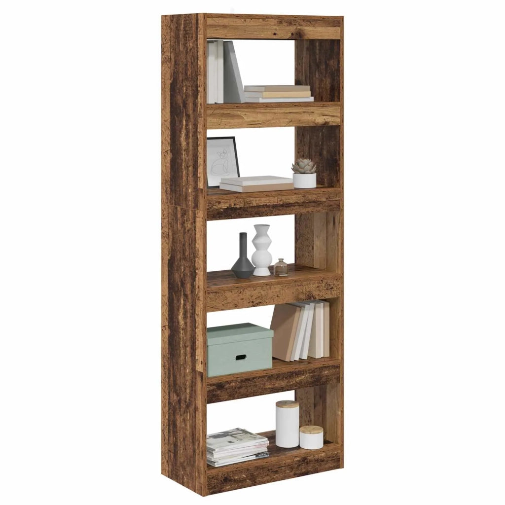 Armadio per Libri 5 livelli 60 x 30 x 166 cm Legno vecchio 880459
