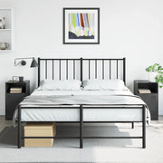 Comodini 2 pz-Set di 2 Tavolino da notte Neri 34,5x39x62 cm in Acciaio 334032