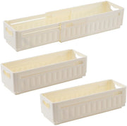 Set di 3 contenitori di plastica - Organizzatore con maniglia - Contenitori di archiviazione - Cucina/Bagno/Ufficio - 47,5 x 8 x 10 cm - Contenitore di archiviazione