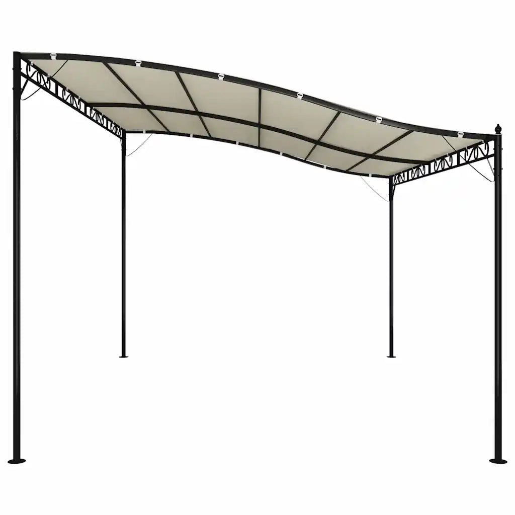 Tettoia Crema 4x3 m 180 g/m² Tessuto e Acciaio 362394