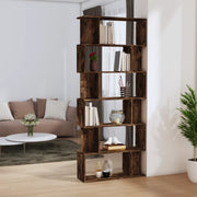 Libreria Divisorio-Scaffale per Libri-Mobile di Stoccaggio Rovere Fumo 80x24x192cm in Legno Ingegnerizzato
