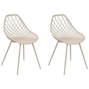 Set di 2 sedie da pranzo in materiale sintetico beige schienale netto design scandinavo moderno