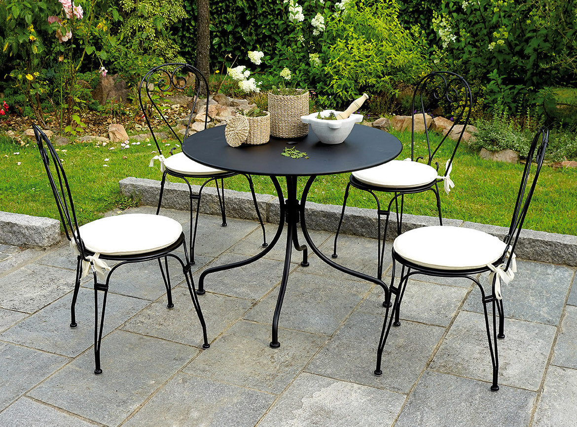 Sedia da Giardino in Ferro Vorghini Stresa Nera