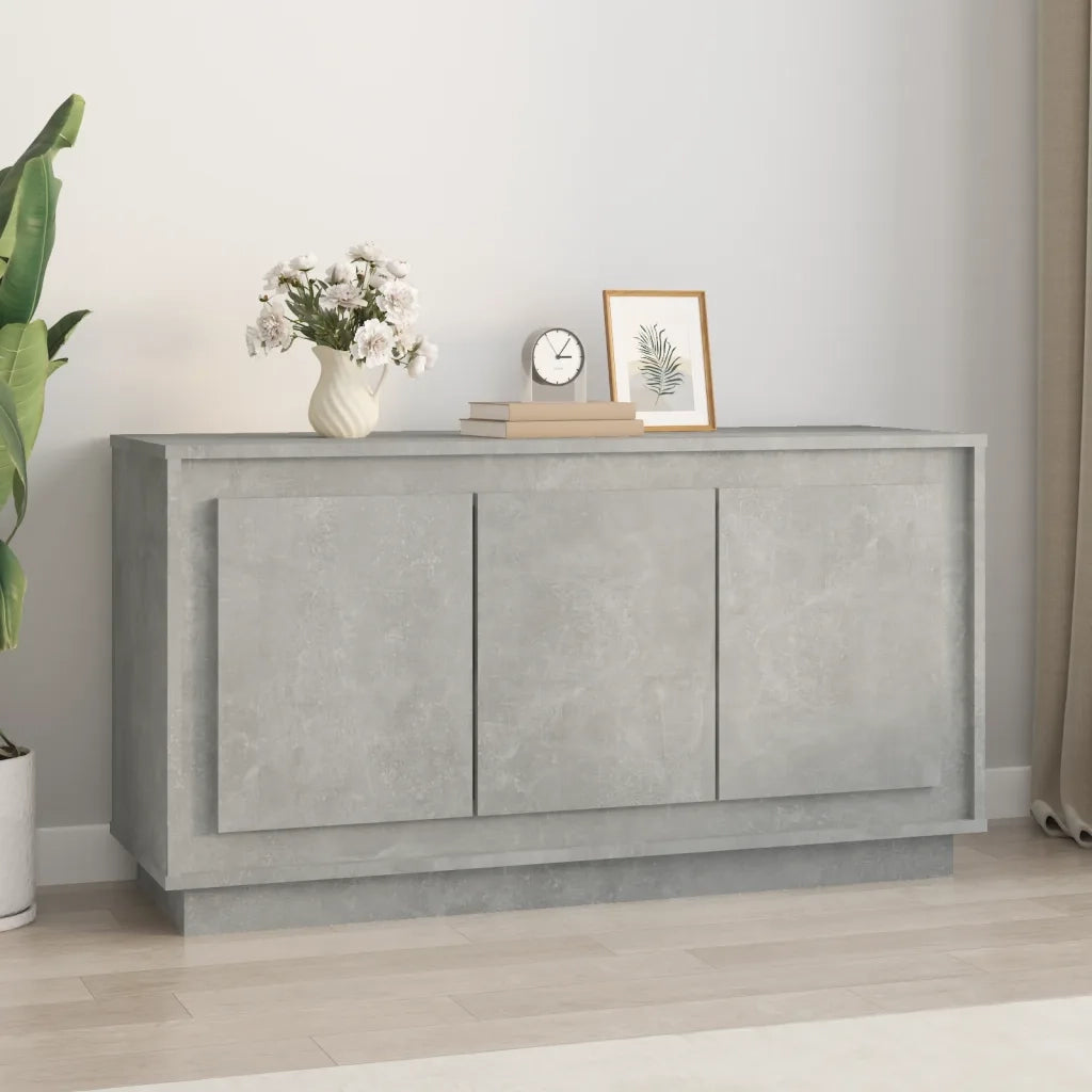 Credenza | Madia | Buffet da pranzo | Armadio da pranzo Grigio Cemento 102x35x55 cm in Legno Multistrato