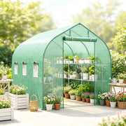 SERRA Tunnel da giardino 198x293x194 cm in acciaio zincato e PE verde