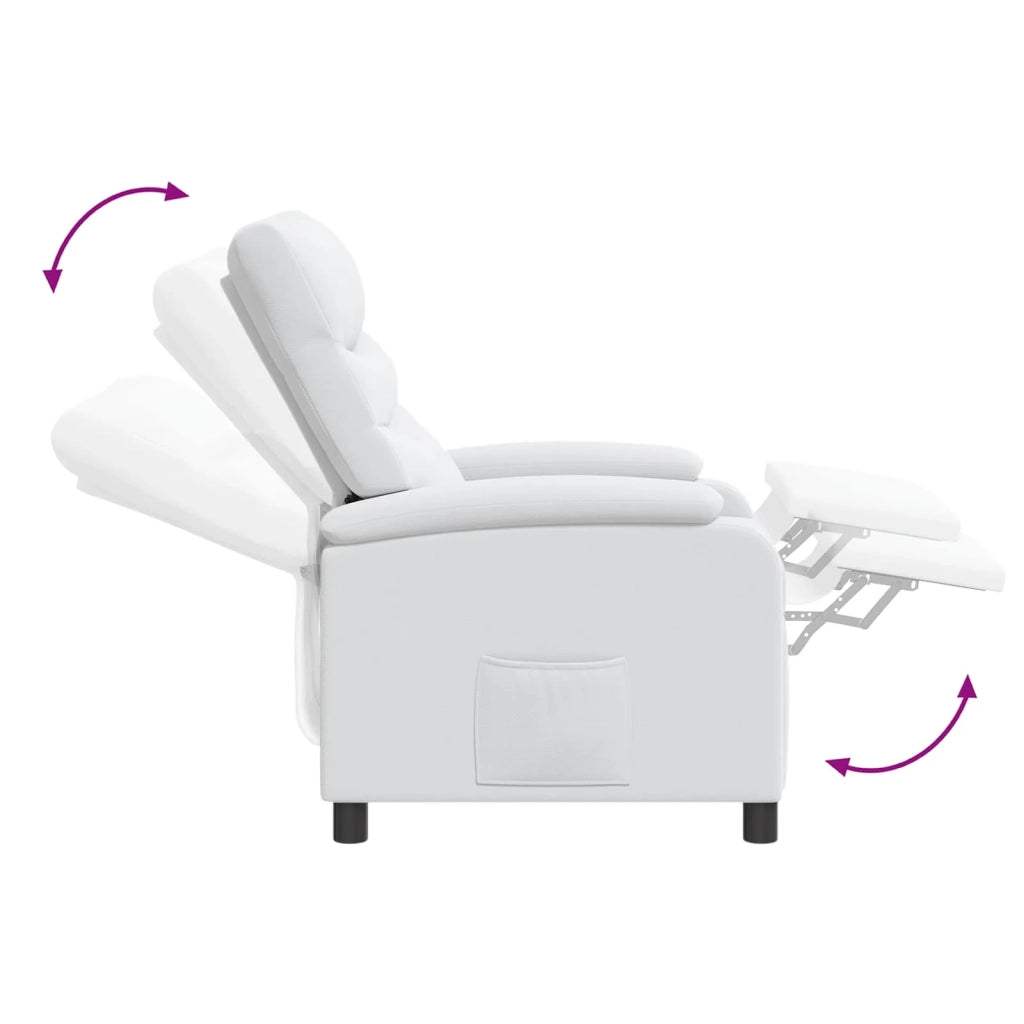 Divano Sedia-Poltrona reclinabile Bianco Similpelle 574689