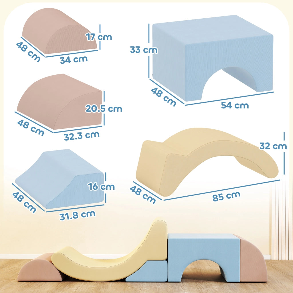 Set Costruzioni Morbide per Bambini ¨C zephmum ¨C Tessuto Effetto Velluto e Spugna, Multicolore