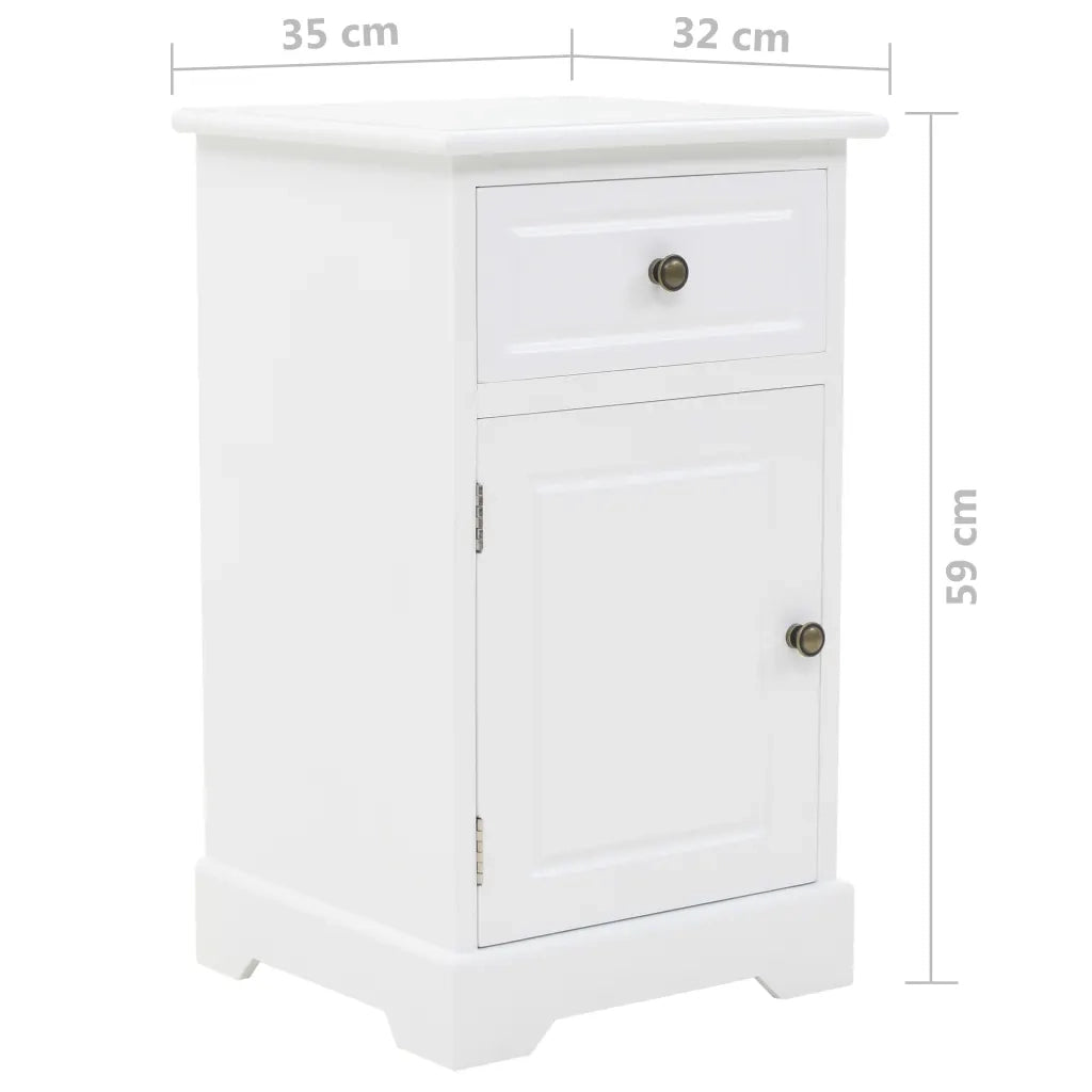 Comodino-Tavolino da notte in MDF e Legno di Pino 35x32x59 cm 181963