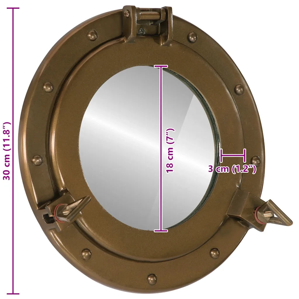 Specchio da Parete Design OblÃ² Ã˜30 cm in Alluminio e Vetro