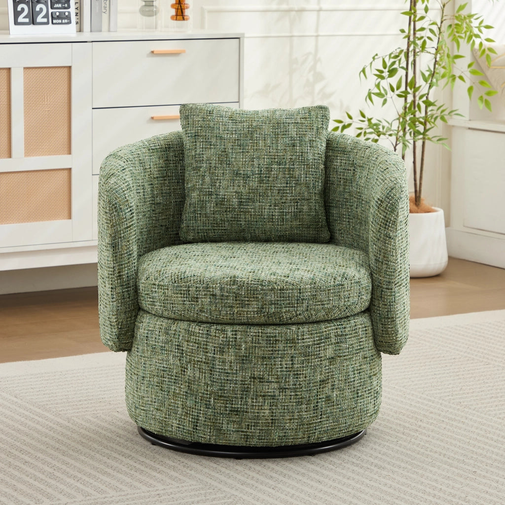Poltrona Girevole con Vano Contenitore e Cuscino ¨C MINIMAL ¨C Verde, Moderna