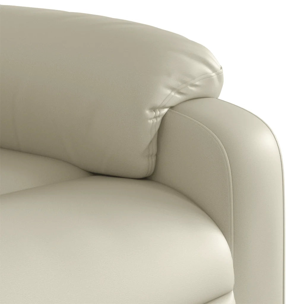 Divano Sedia-Poltrona reclinabile massaggiante in Similpelle Crema 884022