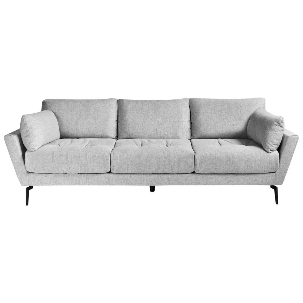 Divano 4 posti in tessuto minimalista Poliestere Gambe in metallo Braccioli grigio