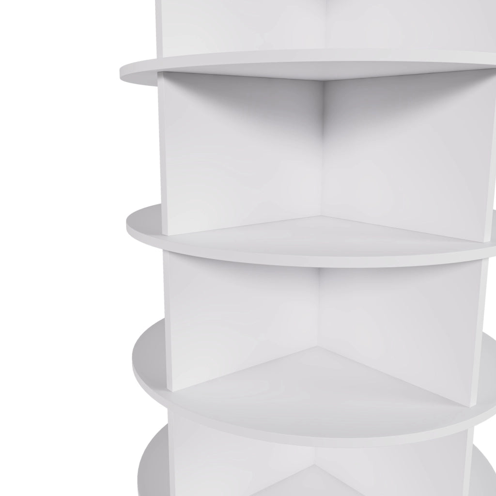 Scarpiera girevole con 8 ripiani per ingresso in PVC 60×60×184 cm bianco