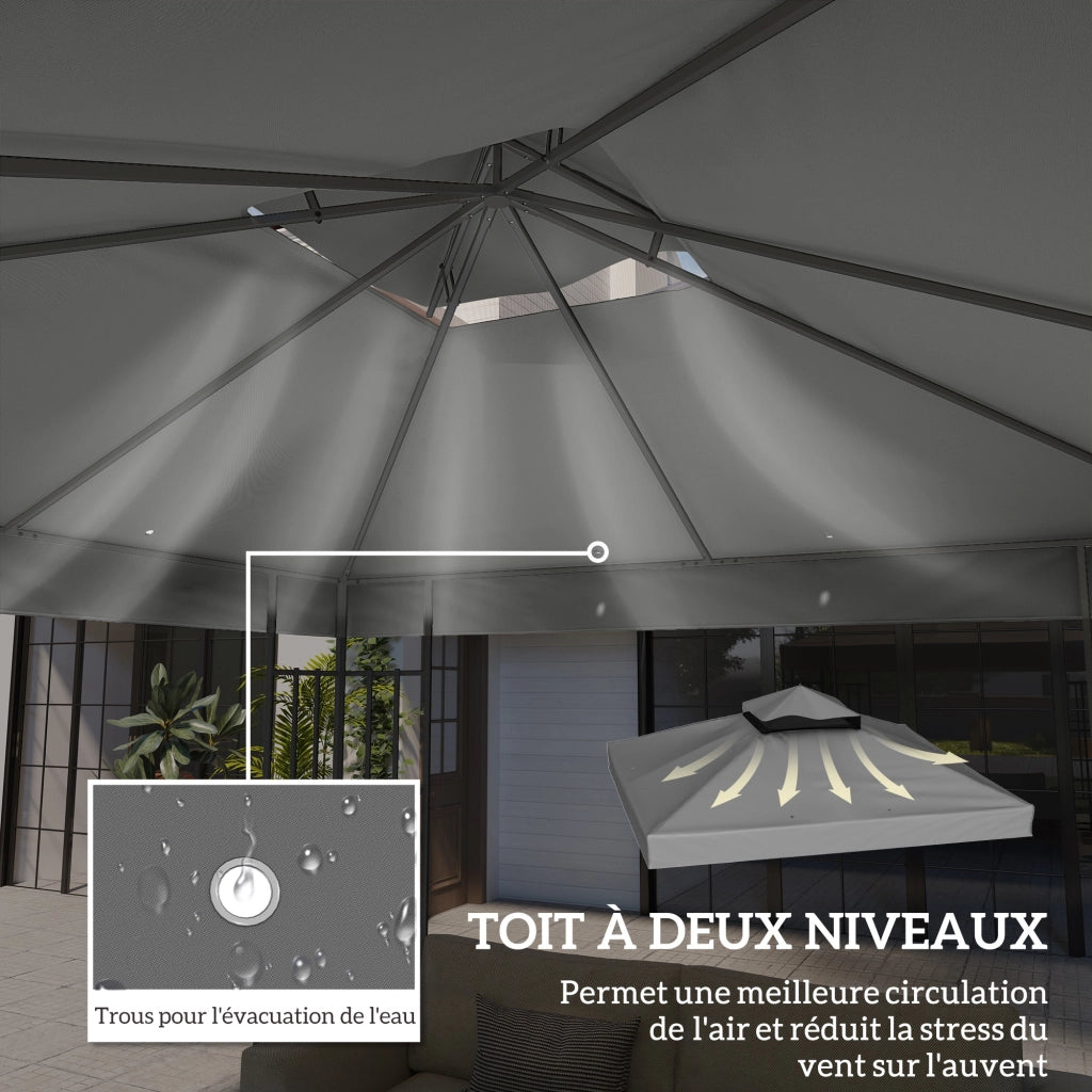 Tenda da giardino 3x3m ¨C zephmum ¨C grigio scuro UPF30+