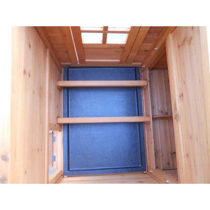 Pollaio da giardino in legno 227x94 cm – per 5-8 galline – pareti 10 mm con voliera e zona notte – PO2309 Foresta