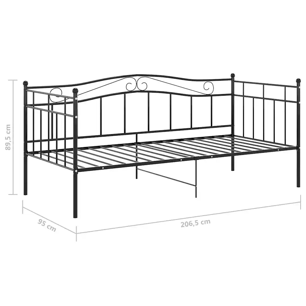 Divano letto-Sofa Letto-Daybed Telaio Nero in Metallo 90x200 cm 129089