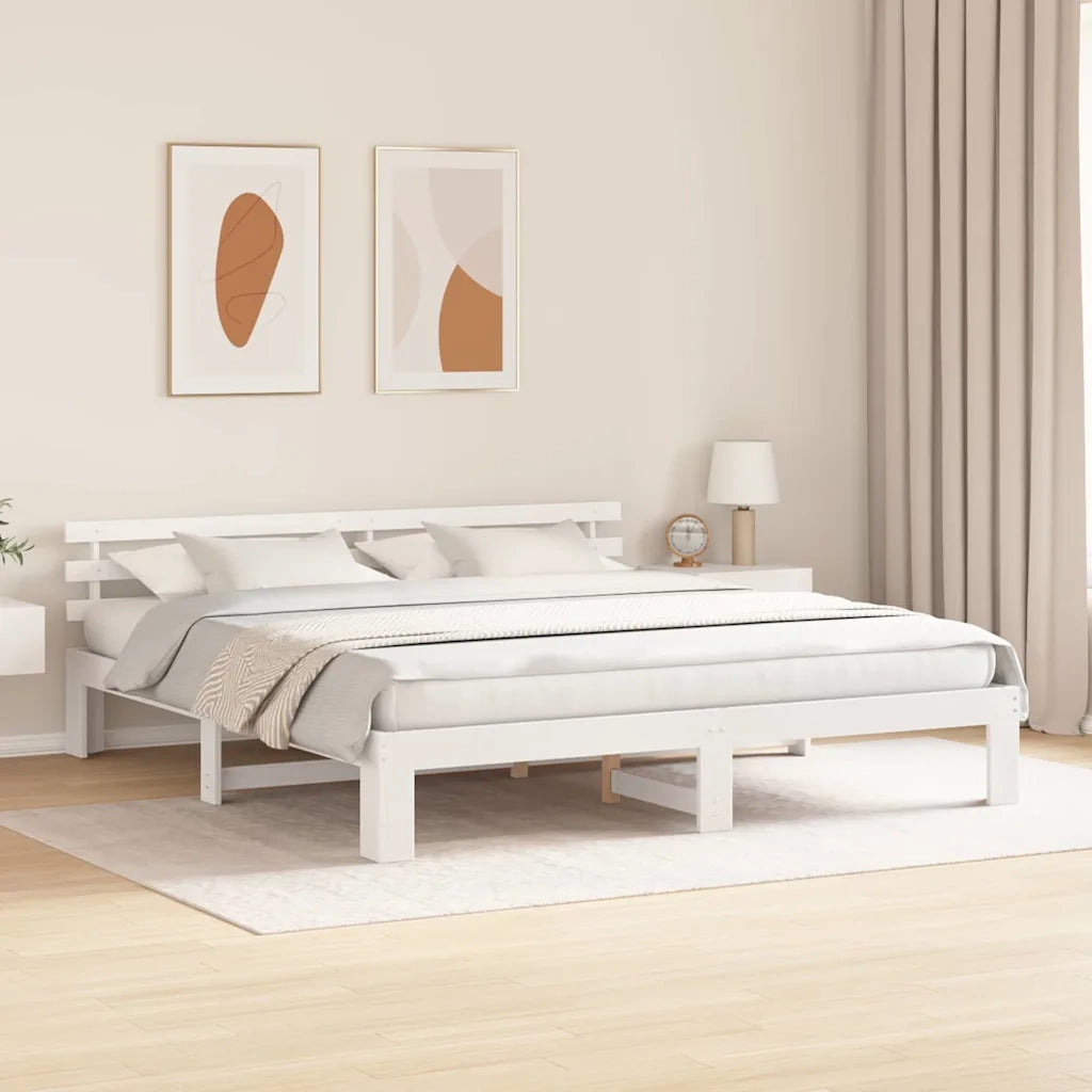 Struttura del letto Bianco 180 x 200 cm Pino massello