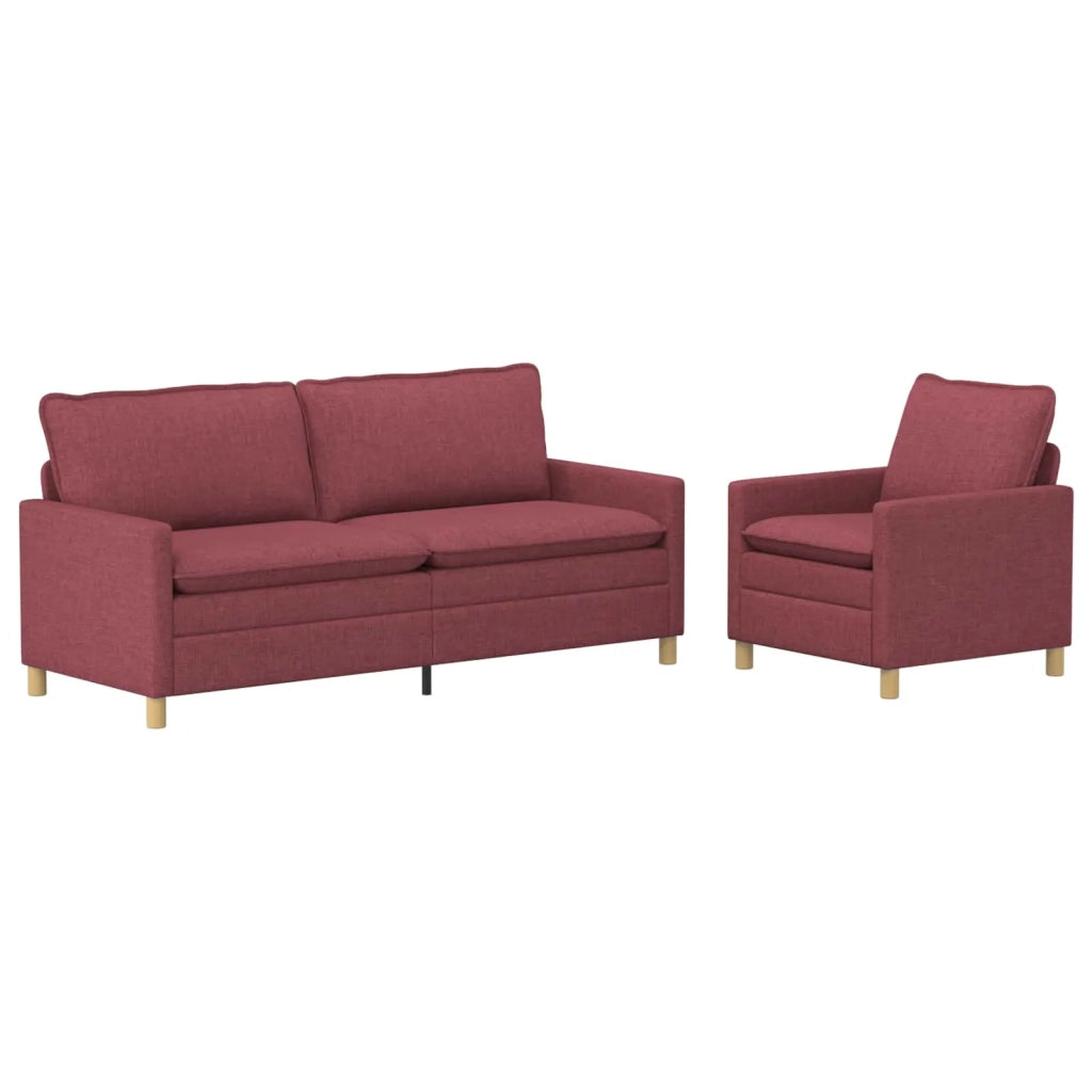 Set di divani 2 pz Rosso Vino Tessuto 3417104