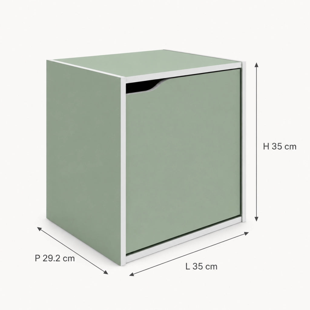 Cubo Con Anta Salvaspazio Verde Salvia L 35 x P 29.2 x H 35 cm