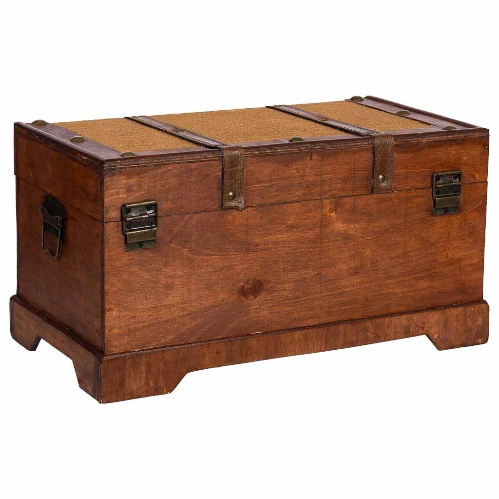 Baule in legno marrone 43x23x22