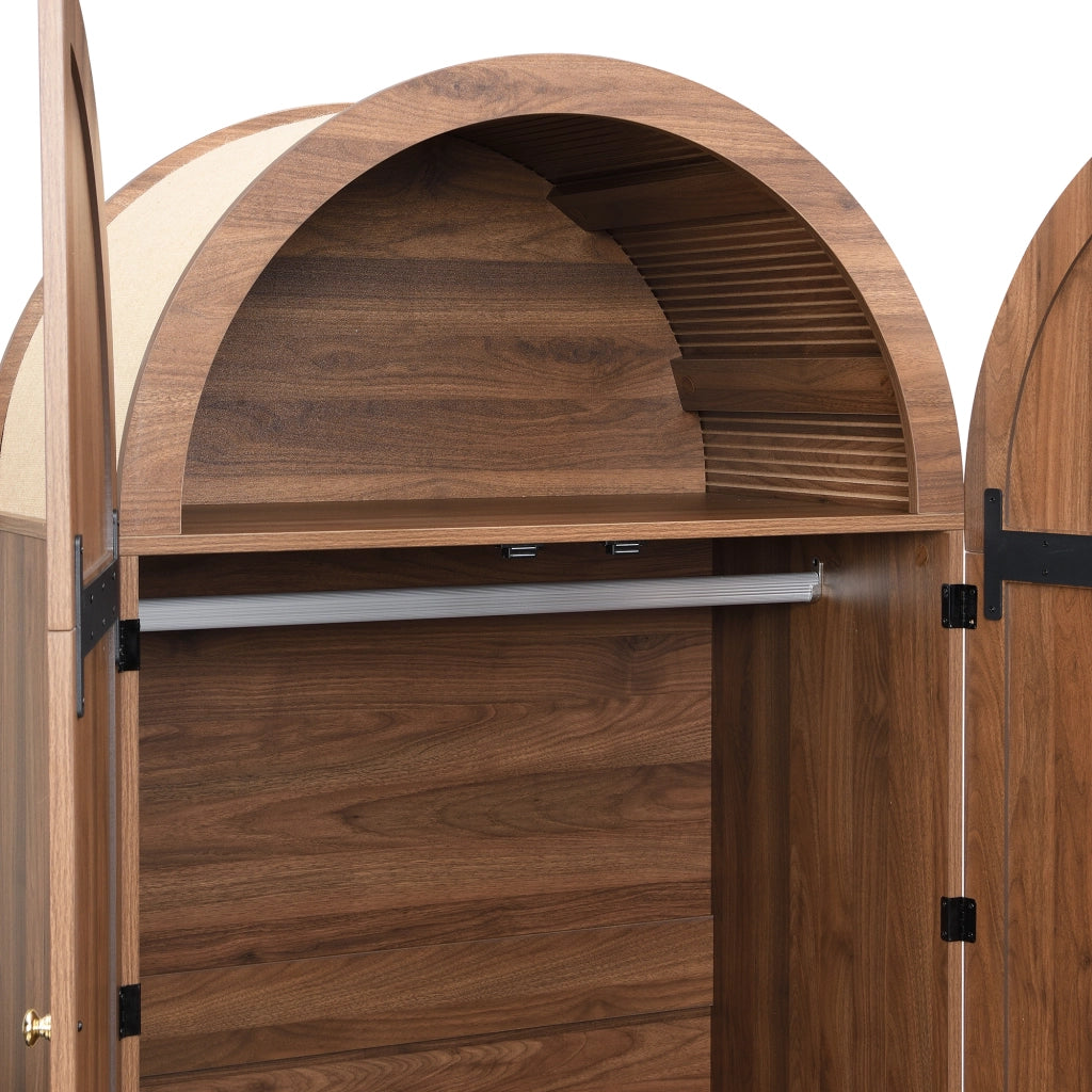 Armadio con cassetto e asta appendiabiti; ante rivestite in tessuto; stile moderno per camera da letto; in MDF; legno; 79 × 50 × 175 cm