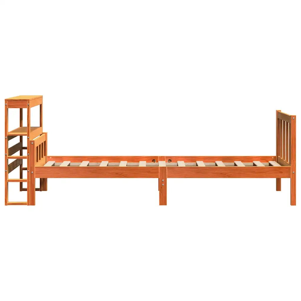 Giroletto con Testiera Marrone Cera 75x190 cm Massello Pino