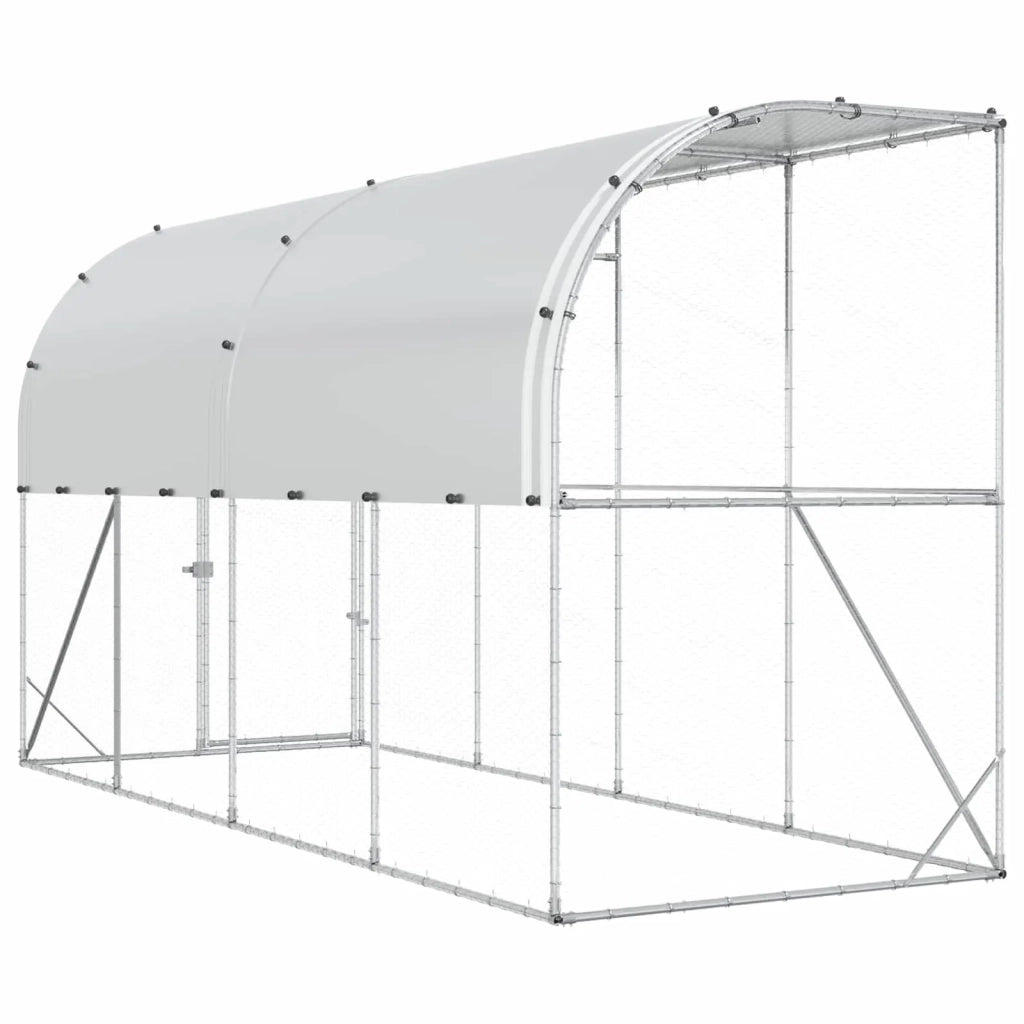 Gabbia per Polli Contro il Muro Argento 600 x 150 x 215 cm 3434706