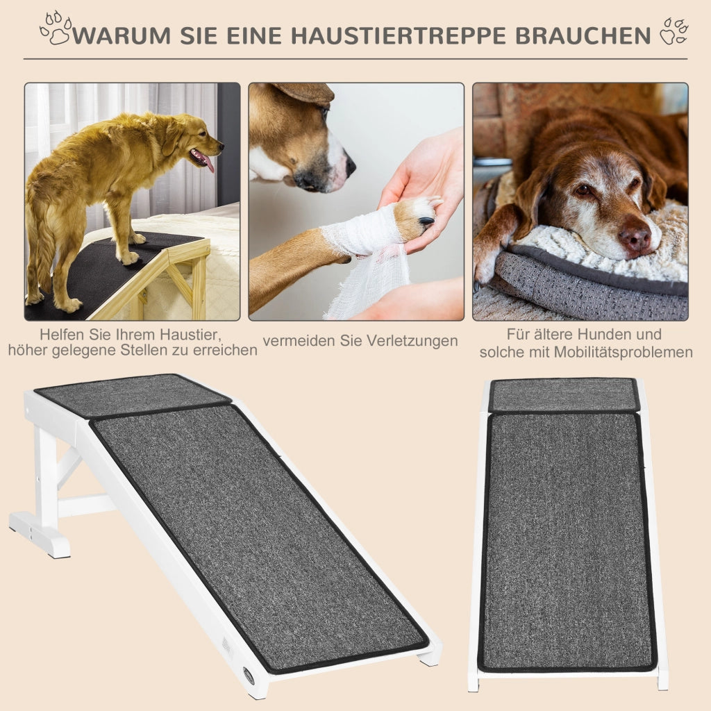 Rampa per animali domestici antiscivolo ¨C Xylo ¨C 125x40x35,5cm legno di pino