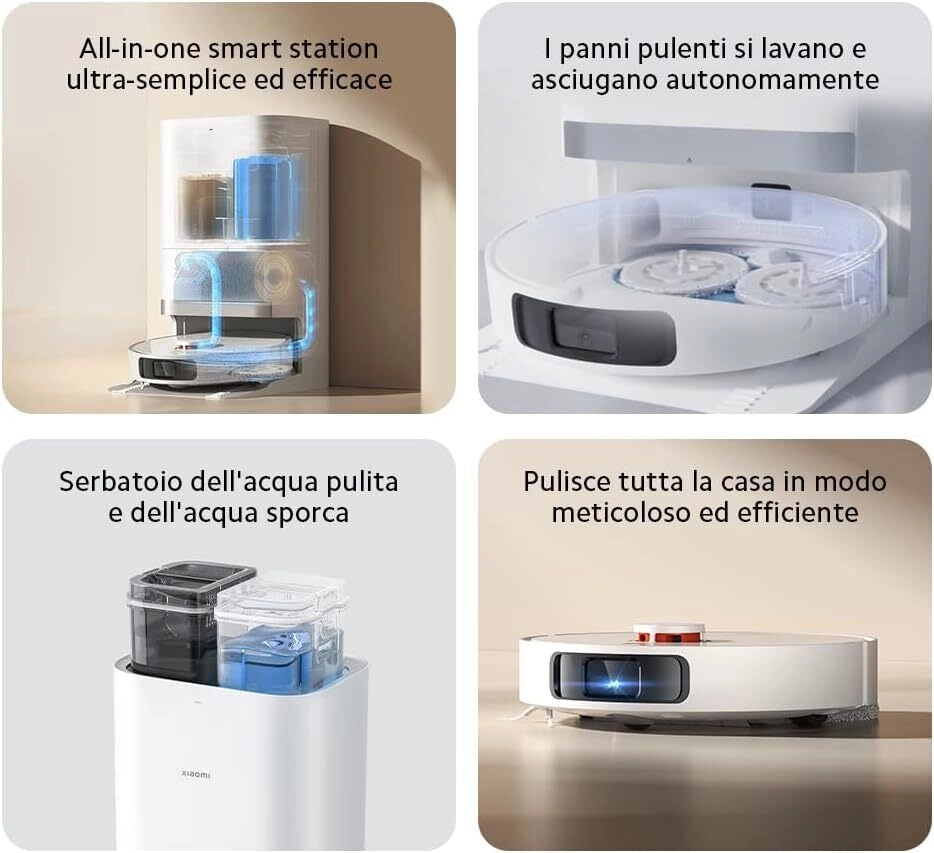 Xiaomi X20+ Robot aspirapolvere Navigazione Laser LDS 6000 Pa 0.35 L autonomia 140 min Wi-Fi App Lavapavimenti colore Nero Bianco