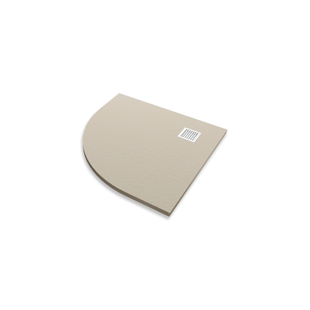 Piatto Doccia semicircolare 90x90 effetto pietra colore avorio | Lithos